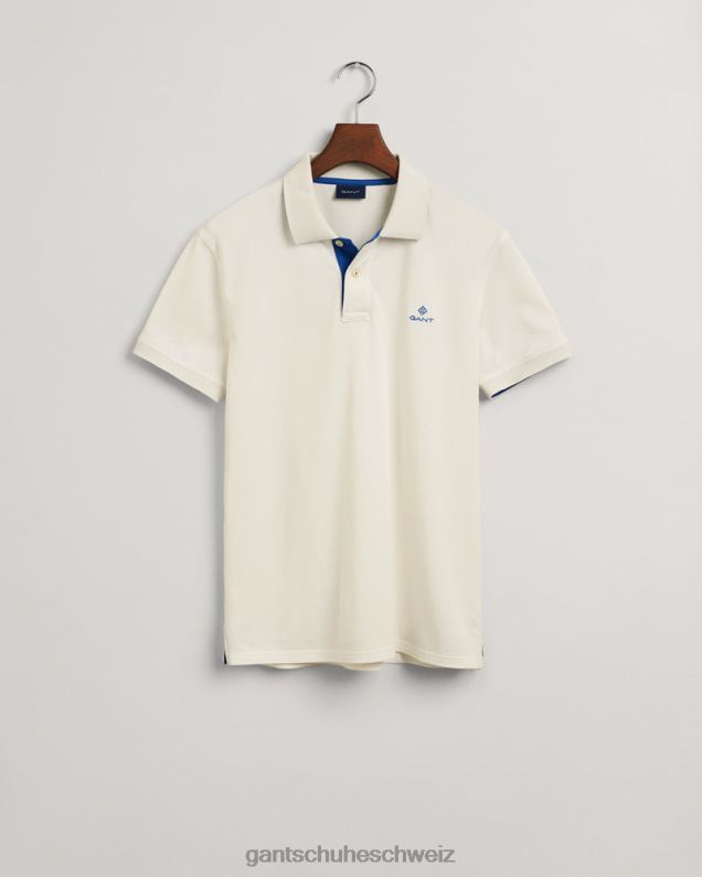 Männer Piqué-Rugger mit Kontrastkragen 0LP6X111 GANT Eierschale