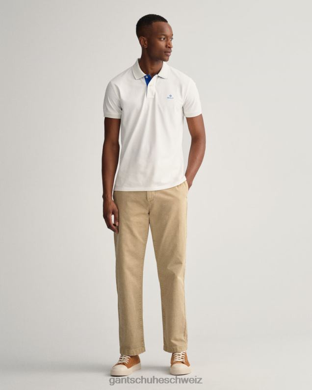 Männer Piqué-Rugger mit Kontrastkragen 0LP6X111 GANT Eierschale