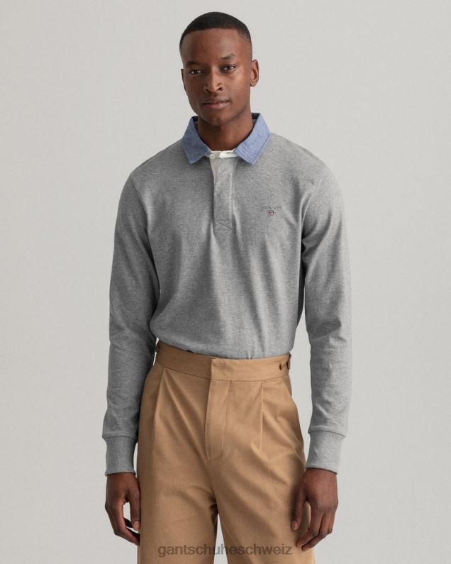 Männer Originaler schwerer Rugger 0LP6X208 GANT graue Melange