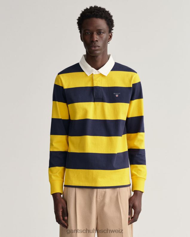 Männer Schwerer Rugger mit Streifenmuster 0LP6X219 GANT Sonnenlicht gelb