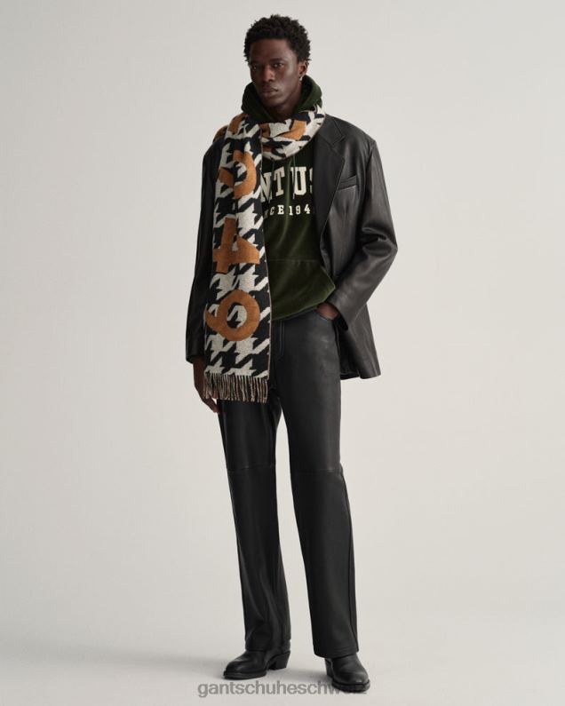 Männer Schal mit Hahnentritt-Logo 0LP6X563 GANT Ebenholzschwarz