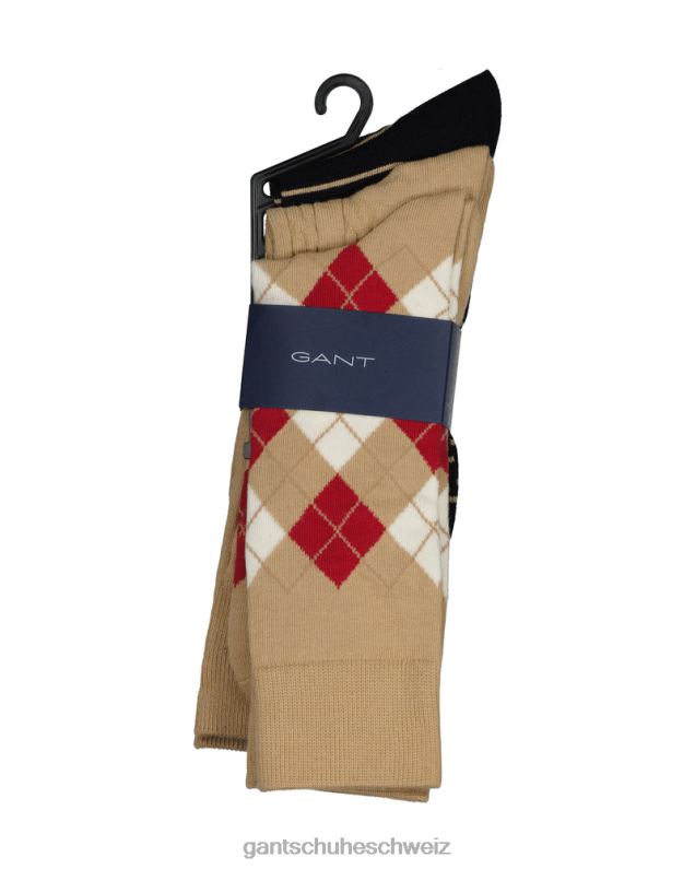 Männer 3er-Pack Argyle-Socken 0LP6X526 GANT Haselholzbeige