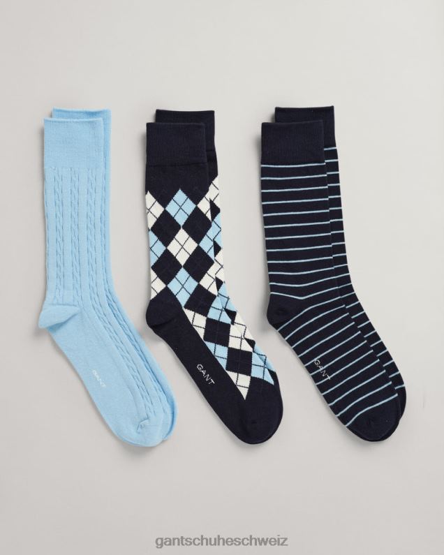 Männer 3er-Pack Argyle-Socken 0LP6X531 GANT Marine