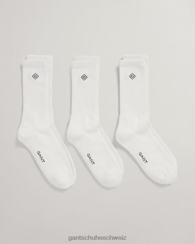 Männer 3er-Pack Sportsocken 0LP6X528 GANT Weiß