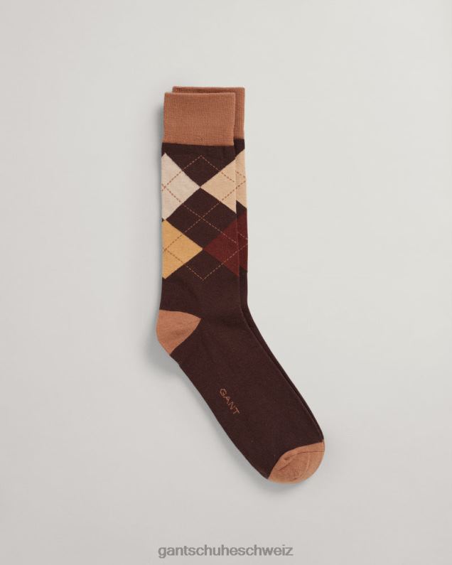 Männer Argyle-Socken 0LP6X535 GANT sattes Braun