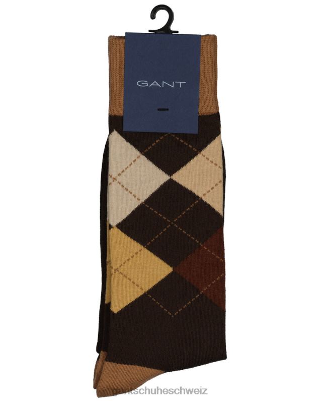 Männer Argyle-Socken 0LP6X535 GANT sattes Braun