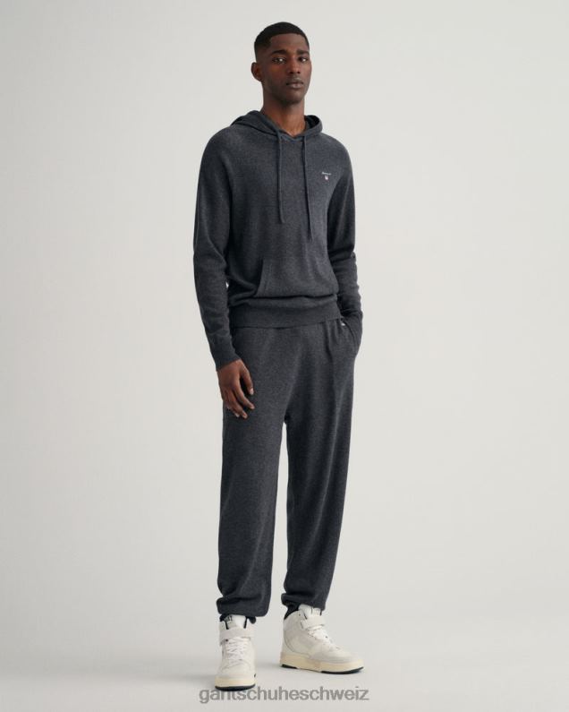 Männer Gestrickter Kapuzenpullover 0LP6X357 GANT Anthrazit-Melange