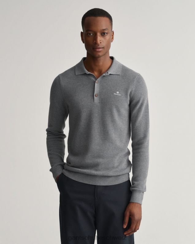 Männer Polopullover aus Baumwoll-Piqué 0LP6X359 GANT dunkelgrau meliert