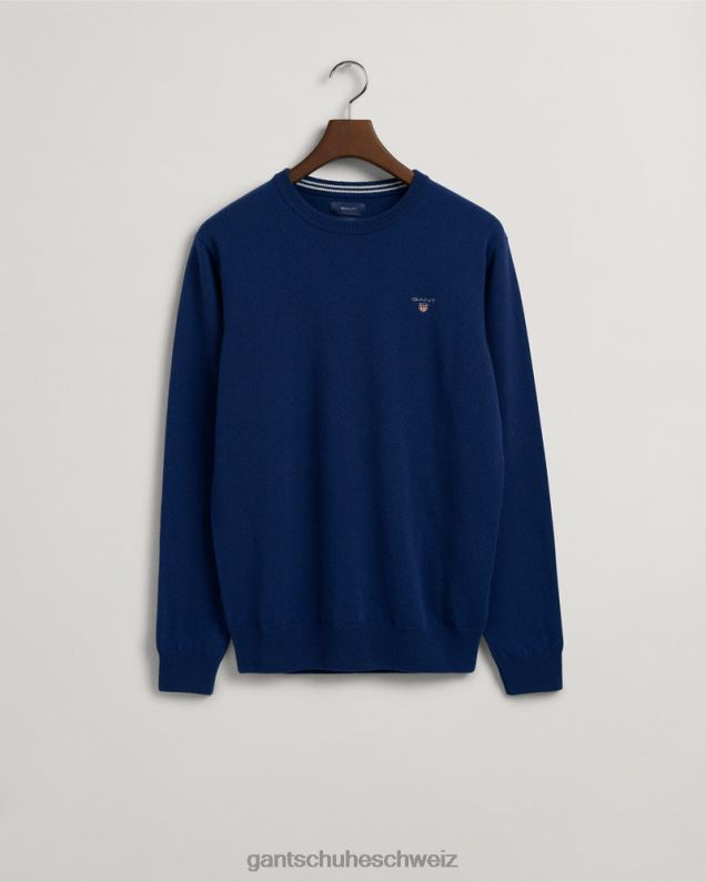 Männer Pullover aus superfeiner Lammwolle mit Rundhalsausschnitt 0LP6X300 GANT Yale-Blau