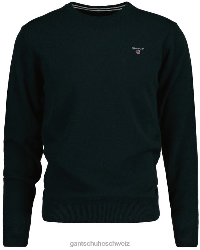 Männer Pullover aus superfeiner Lammwolle mit Rundhalsausschnitt 0LP6X313 GANT Tartangrün