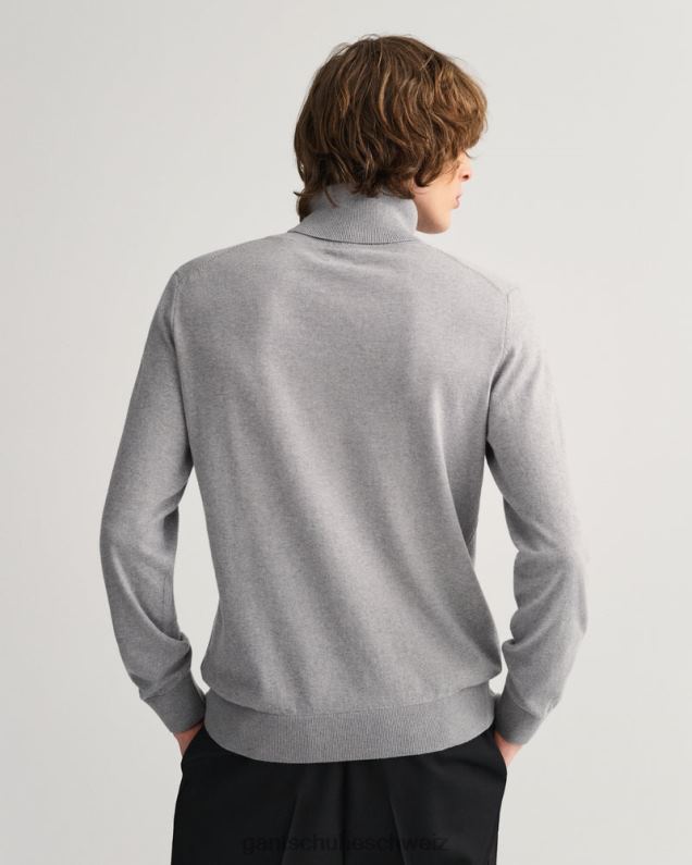 Männer Rollkragenpullover aus Baumwollkaschmir 0LP6X316 GANT graue Melange