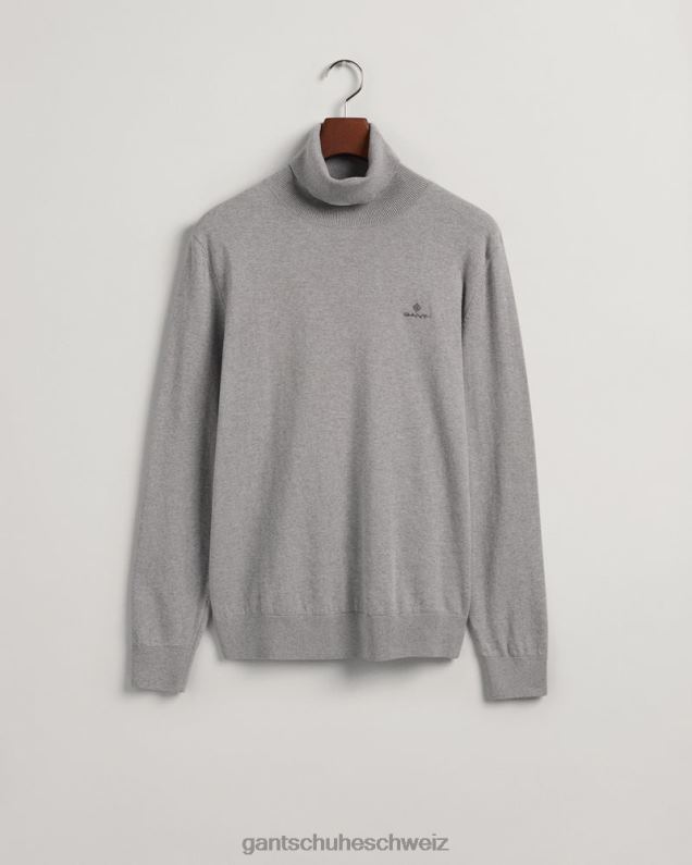 Männer Rollkragenpullover aus Baumwollkaschmir 0LP6X316 GANT graue Melange