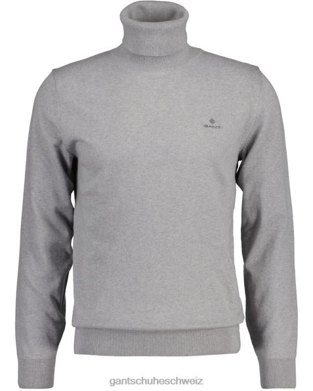 Männer Rollkragenpullover aus Baumwollkaschmir 0LP6X316 GANT graue Melange