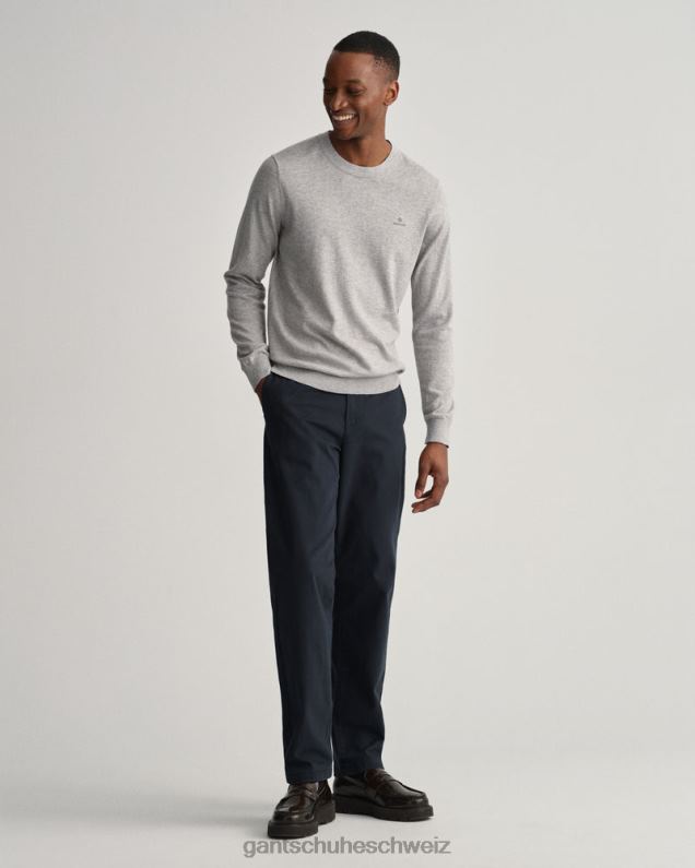 Männer Rundhalspullover aus Baumwollkaschmir 0LP6X351 GANT graue Melange