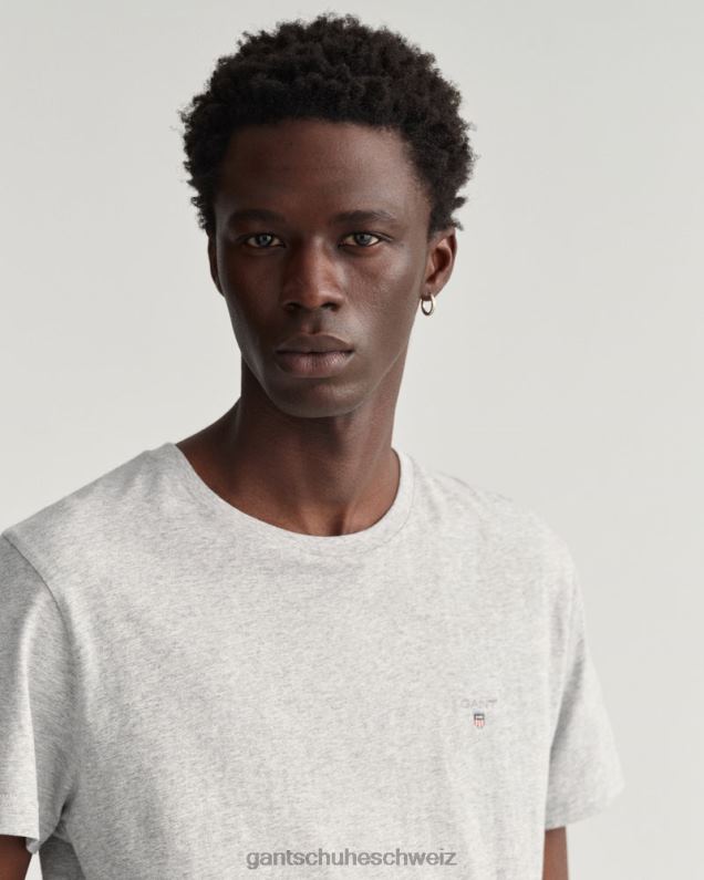 Männer Original-T-Shirt 0LP6X173 GANT hellgrau meliert