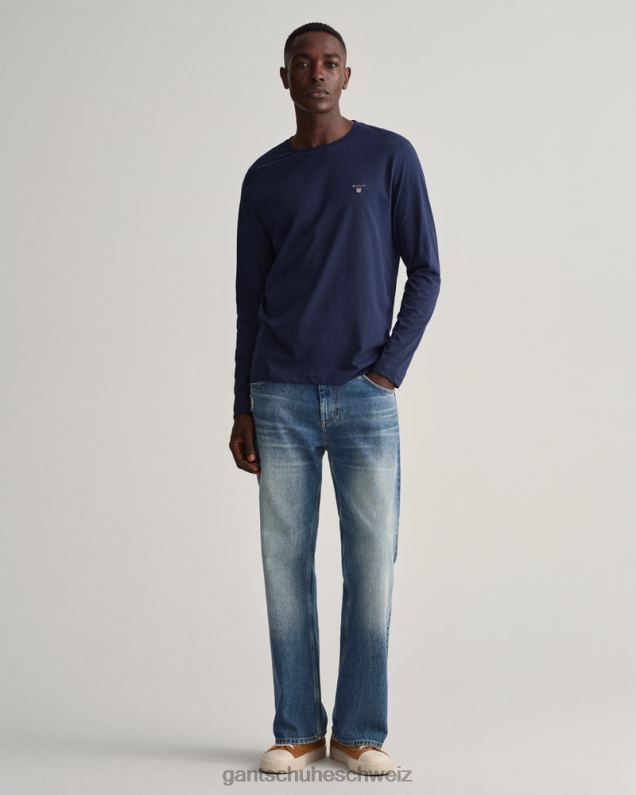 Männer Originales Langarm-T-Shirt 0LP6X180 GANT Abendblau