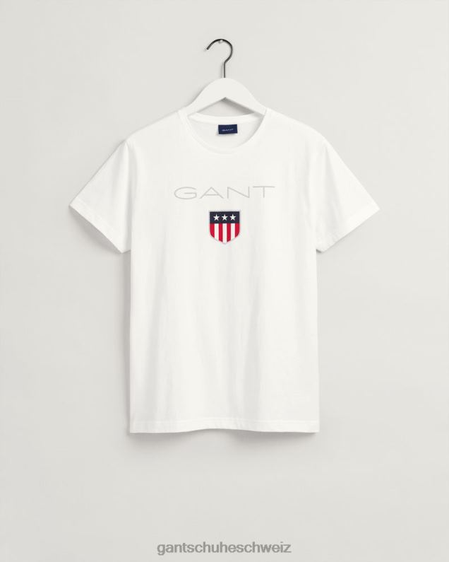 Männer Schild-T-Shirt 0LP6X142 GANT Weiß
