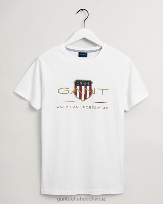 Männer T-Shirt mit Archivschild 0LP6X137 GANT Weiß