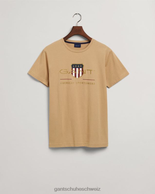 Männer T-Shirt mit Archivschild 0LP6X188 GANT Haselholzbeige