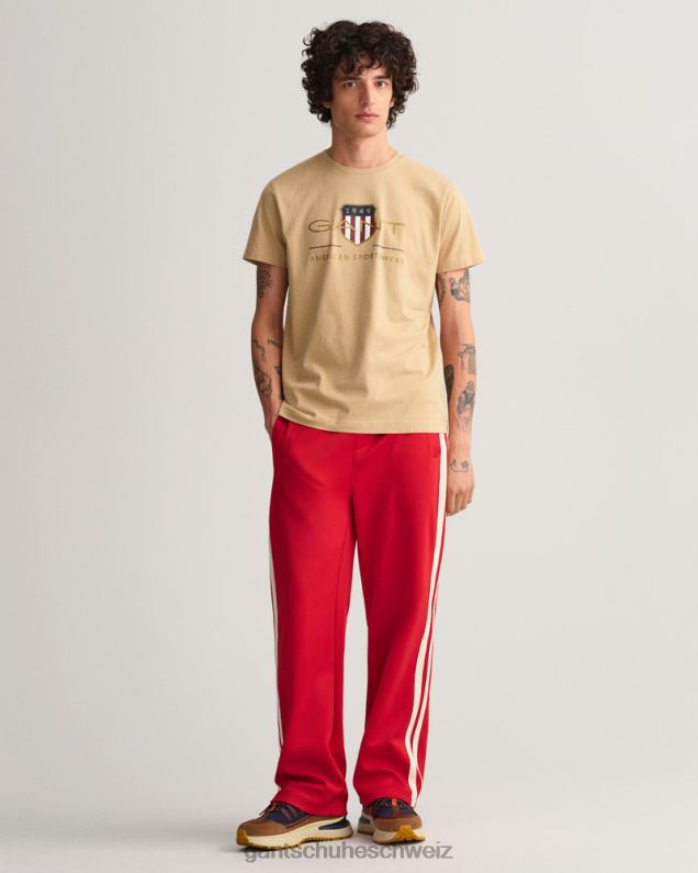 Männer T-Shirt mit Archivschild 0LP6X188 GANT Haselholzbeige