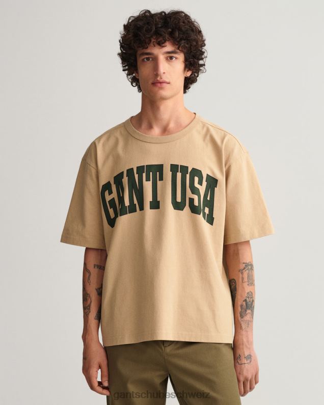 Männer T-Shirt mit USA-Grafik 0LP6X167 GANT Haselholzbeige