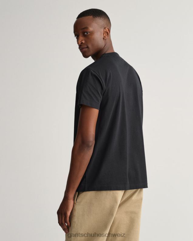 Männer T-Shirt mit Wappenschild 0LP6X159 GANT Schwarz