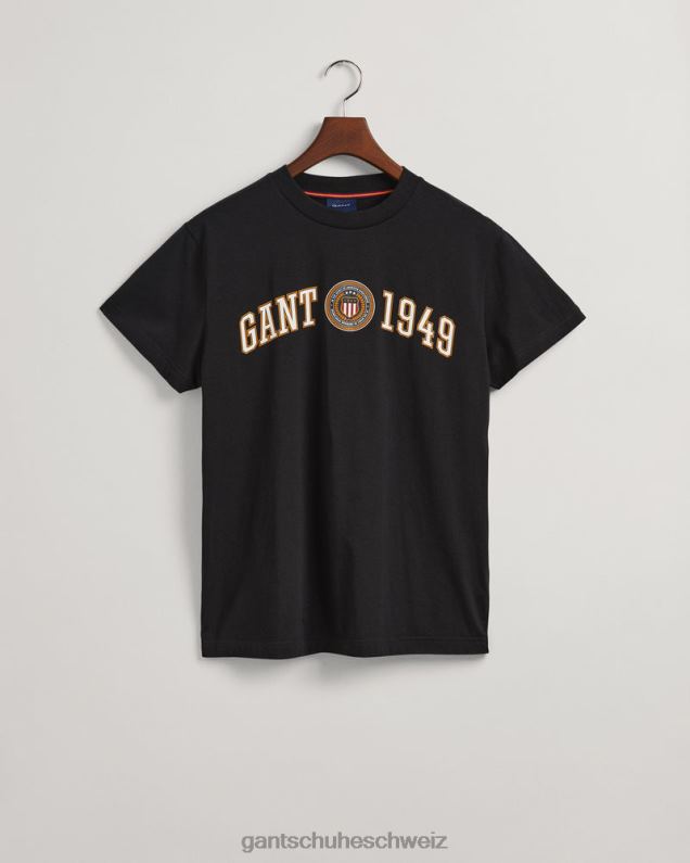 Männer T-Shirt mit Wappenschild 0LP6X159 GANT Schwarz