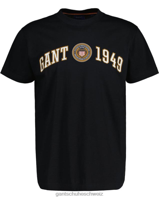 Männer T-Shirt mit Wappenschild 0LP6X159 GANT Schwarz
