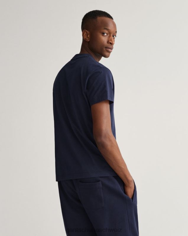 Männer T-Shirt mit Wappenschild 0LP6X199 GANT Abendblau