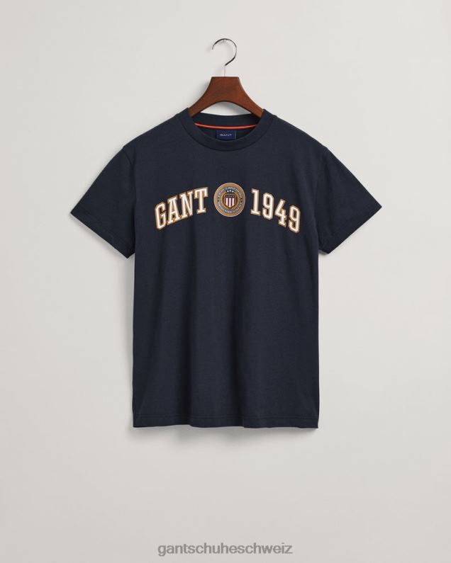 Männer T-Shirt mit Wappenschild 0LP6X199 GANT Abendblau