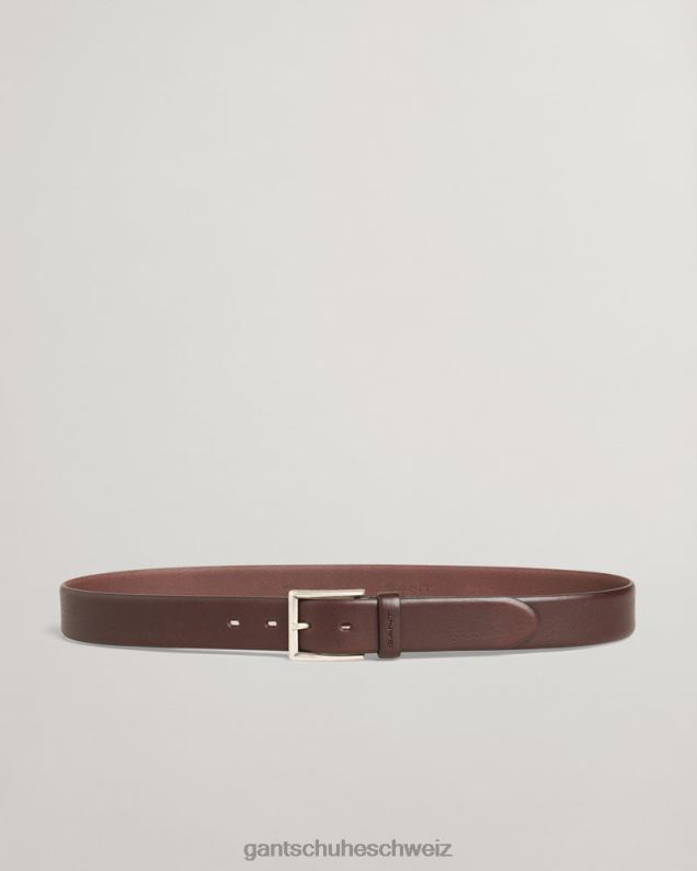 Männer klassischer Ledergürtel 0LP6X451 GANT dunkelbraun