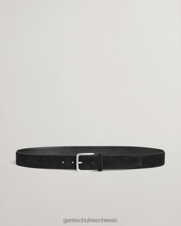 Männer klassischer Wildledergürtel 0LP6X453 GANT Schwarz