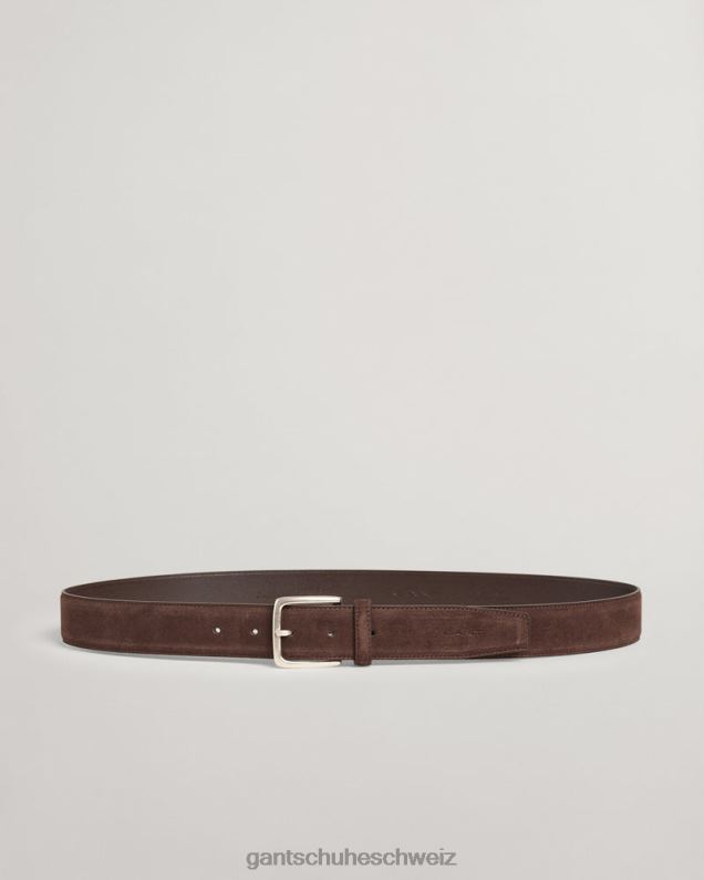 Männer klassischer Wildledergürtel 0LP6X454 GANT dunkelbraun