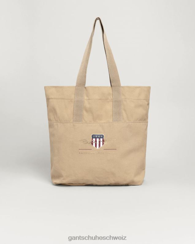 Männer Archivschild-Einkaufstasche 0LP6X461 GANT dunkles Khaki